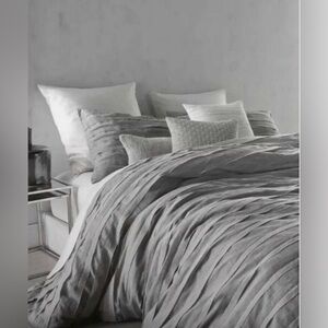 Donna Karan silk taupe Pleated Duvet Cover